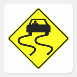 Fun Classic Slippery, wenn Nass Sign Sticker Set