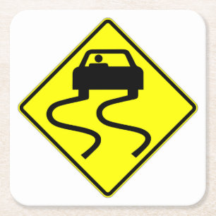 Fun Classic Slippery, wenn Nass Sign Untersetzer S