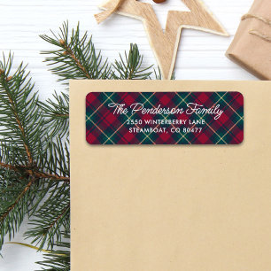 Fun Classic Tartan Karierte Script-Rücksendeadress