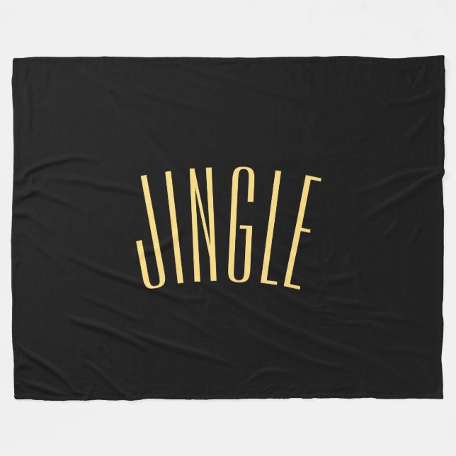 Fun Classy Bold Black Tall schlank JINGLE Text Fleecedecke (Vorderseite (Horizontal))