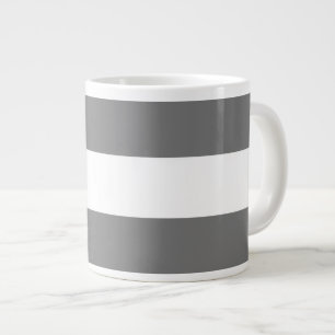 Fun Classy Sporty Moderne graue weiße Streifen Jumbo-Tasse