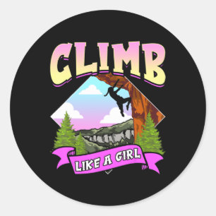 Fun Climb wie ein Girl Rock Climbing Bouldering Cl Runder Aufkleber