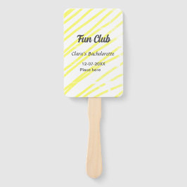 Fun Club bachelorette party yellow lines backgroun Fächer