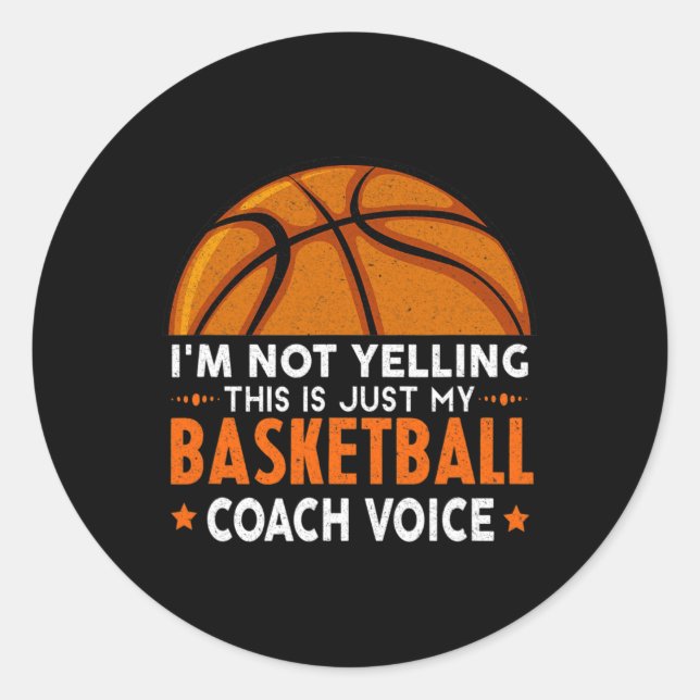 Fun Coach Basketball Lover Runder Aufkleber (Vorderseite)