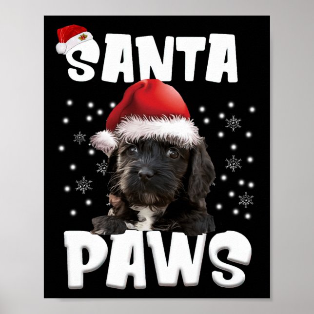Fun Cockapoo Weihnachtslicht Tree Hund Lover Xmas Poster (Vorne)