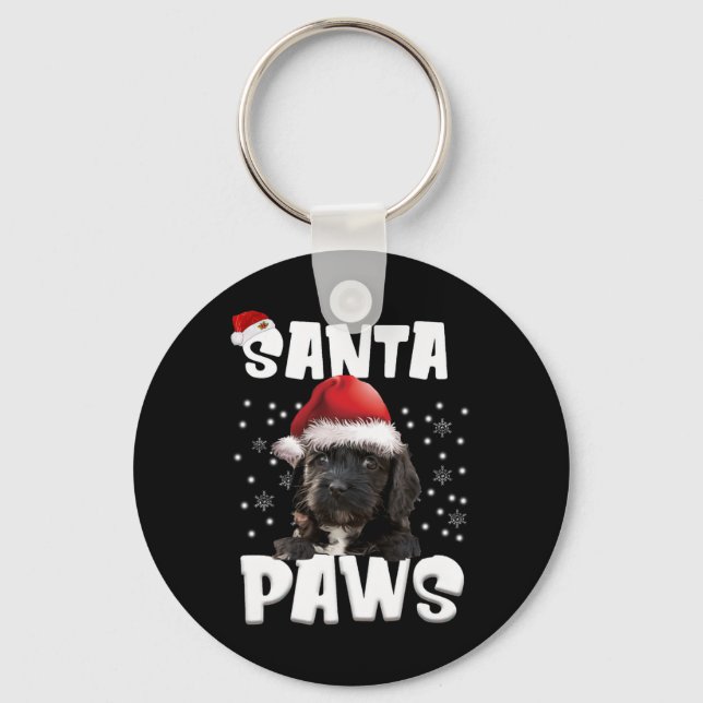 Fun Cockapoo Weihnachtslicht Tree Hund Lover Xmas Schlüsselanhänger (Vorderseite)