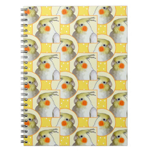 Fun Cockatiel Yellow Pattern Pet Bird School Notizblock