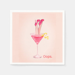 Fun Cocktail Spaß, einzigartiger rosa Junggeselinn Serviette