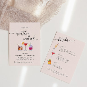 Fun Cocktails Geburtstag Wochenende Ausflug Einladung