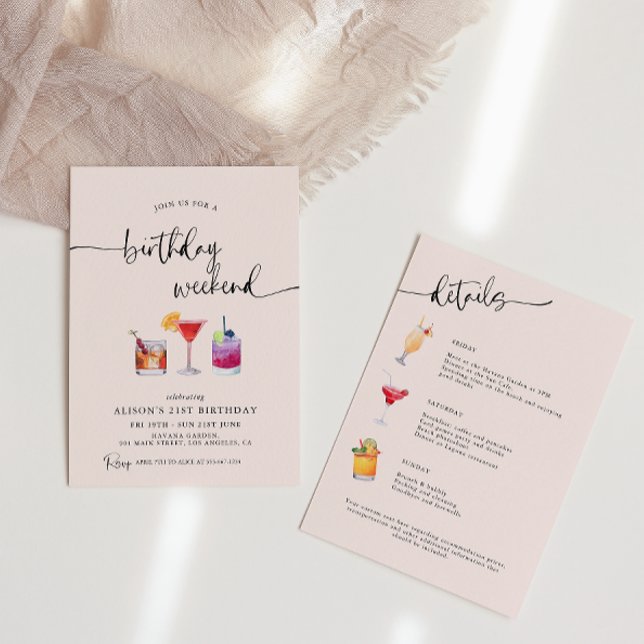 Fun Cocktails Geburtstag Wochenende Ausflug Einladung (Von Creator hochgeladen)