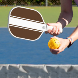 Fun Cocoa Brown Slim White Racing Streifen Pickleball Schläger