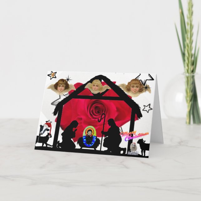 FUN COLLAGE NATIVITY CHRISTMAS Grußkarte Karte (Vorderseite)