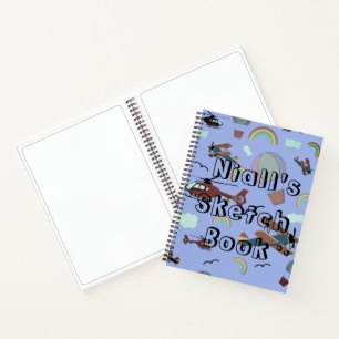 Fun Colorful Aviation Personalisiert Sketch Book Notizbuch