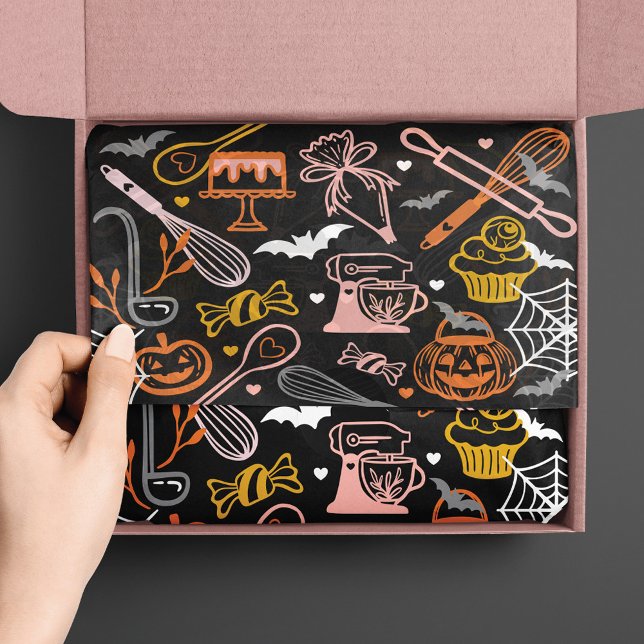 Fun Colorful Baking & Cooking Utensil Halloween Seidenpapier (Fun Colorful Baking & Cooking Utensil Halloween Tissue Paper)