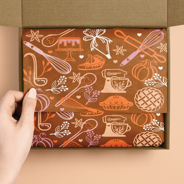 Fun Colorful Baking & Cooking Utensil Thanksgiving Seidenpapier (Fun Colorful Baking & Cooking Utensil Thanksgiving Tissue Paper)