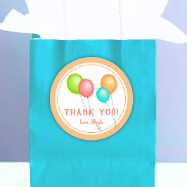 Fun Colorful Balloon Kindergeburtstag Vielen Dank Runder Aufkleber