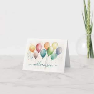 Fun Colorful Balloons with Last Name