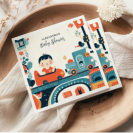 Fun Colorful Cars Boy Baby Dusche Serviette