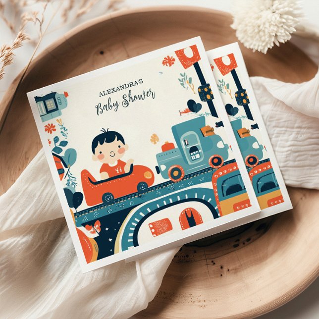 Fun Colorful Cars Boy Baby Dusche Serviette (Von Creator hochgeladen)