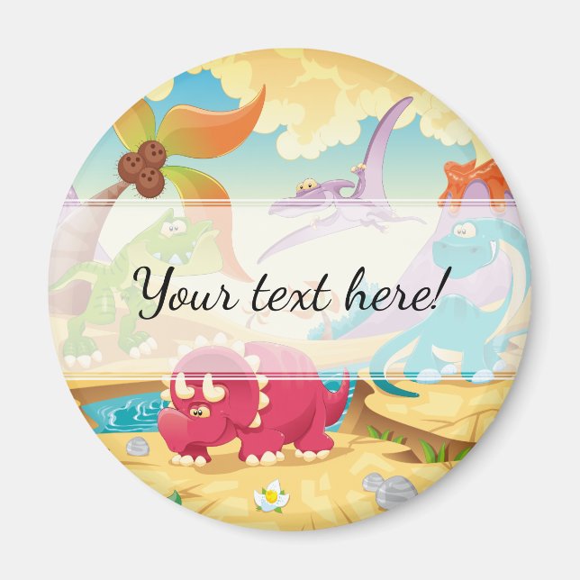 Fun Colorful Cartoon Dinosaurier Magnet (Vorne)