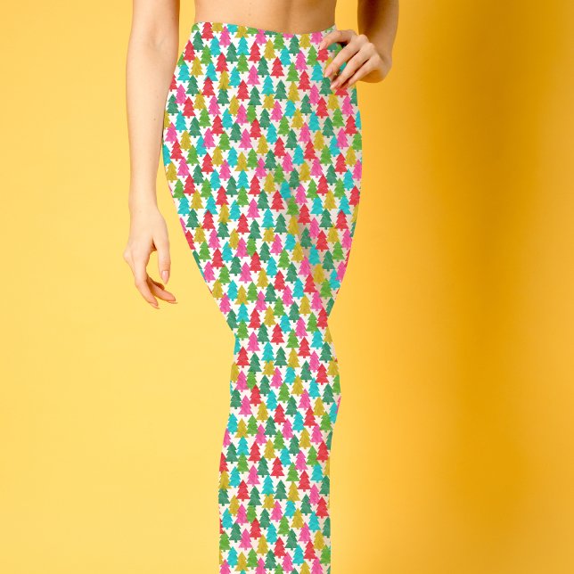 Fun Colorful Christmas Trees Pattern Leggings (Von Creator hochgeladen)