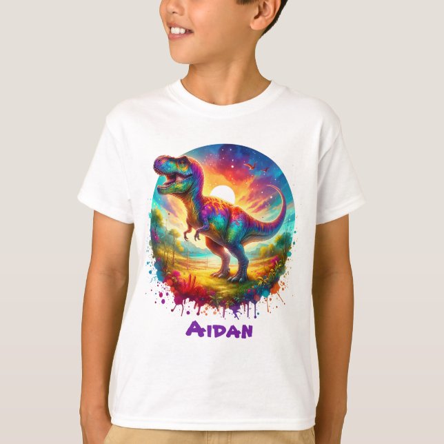 Fun Colorful Dinosaur T-Shirt (Vorderseite)