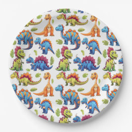 Fun Colorful Dinosaur Themed Dino-Mite Pappteller