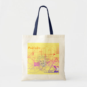 Fun Colorful Equations Geometric Designs Tragetasche