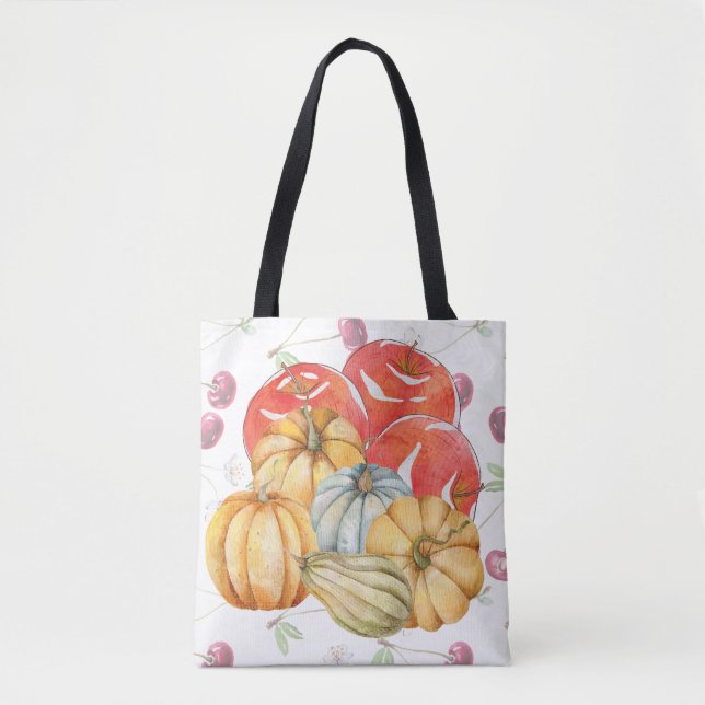 Fun Colorful Fall Saison Pumpkin Äpfel (Vorderseite)