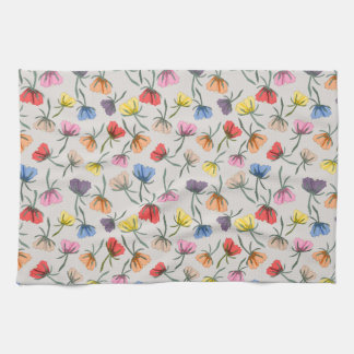 Fun Colorful Floral Design on Cotton Geschirrtuch
