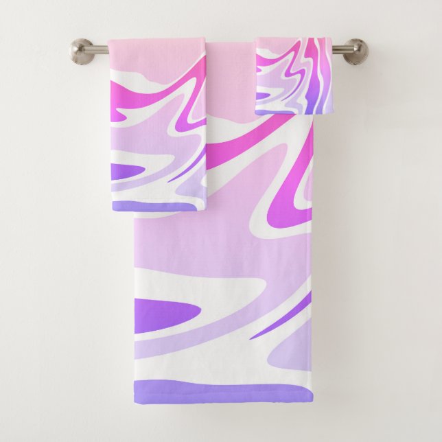 Fun Colorful Liquid Swirl Badhandtuch Set (Insitu)
