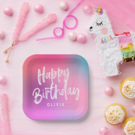 Fun Colorful Modern 16 . Geburtstag Geburtstagspar Pappteller