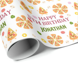 Fun Colorful Pizza Party Kindergeburtstag Geschenkpapier
