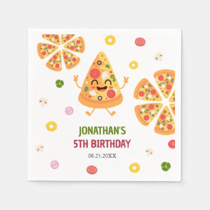Fun Colorful Pizza Party Kindergeburtstag Serviette