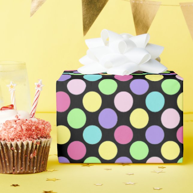 Fun Colorful Polka Dots Geschenkpapier (Geburtstagsparty)