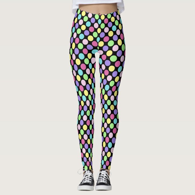 Fun Colorful Polka Dots Leggings (Vorderseite)