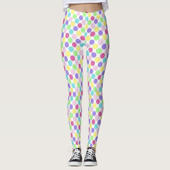 Fun Colorful Polka Dots Leggings (Vorderseite)