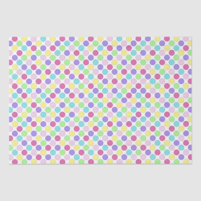 Fun Colorful Polka Dots Seidenpapier (Vorderseite)