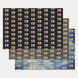 Fun, Colorful, Rainbow Spectrum Pattern 12 Event # Geschenkpapier Set