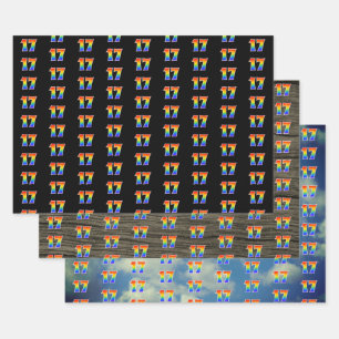 Fun, Colorful, Rainbow Spectrum Pattern 17 Event # Geschenkpapier Set