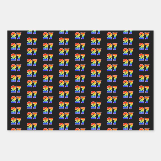 Fun, Colorful, Rainbow Spectrum Pattern 27 Event # Geschenkpapier Set (Vorderseite)