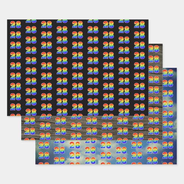 Fun, Colorful, Rainbow Spectrum Pattern 28 Event # Geschenkpapier Set (Set)
