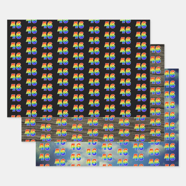 Fun, Colorful, Rainbow Spectrum Pattern 46 Event # Geschenkpapier Set (Set)