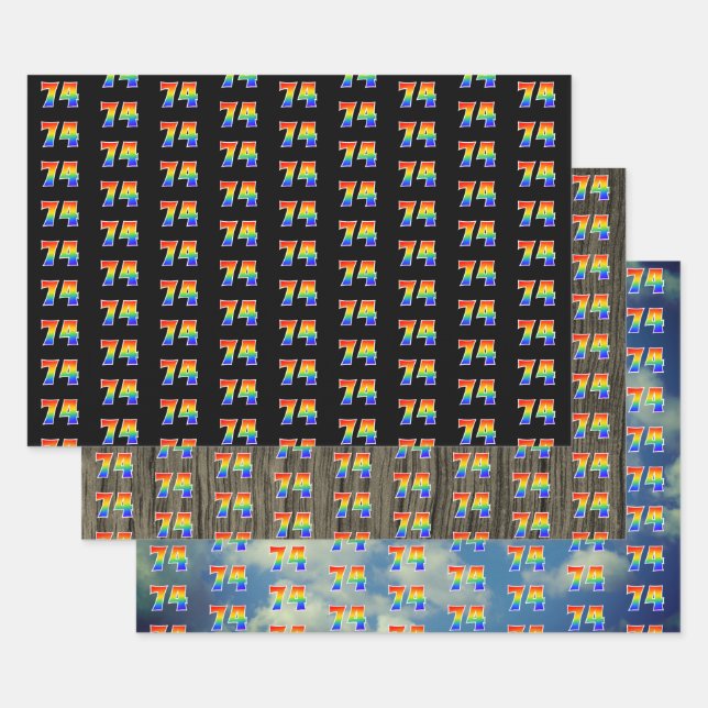 Fun, Colorful, Rainbow Spectrum Pattern 74 Event # Geschenkpapier Set (Set)