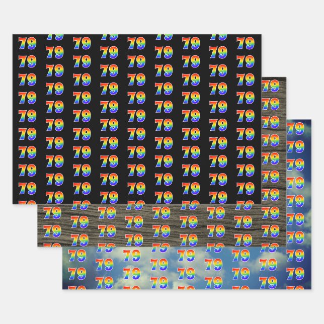 Fun, Colorful, Rainbow Spectrum Pattern 79 Event # Geschenkpapier Set (Set)