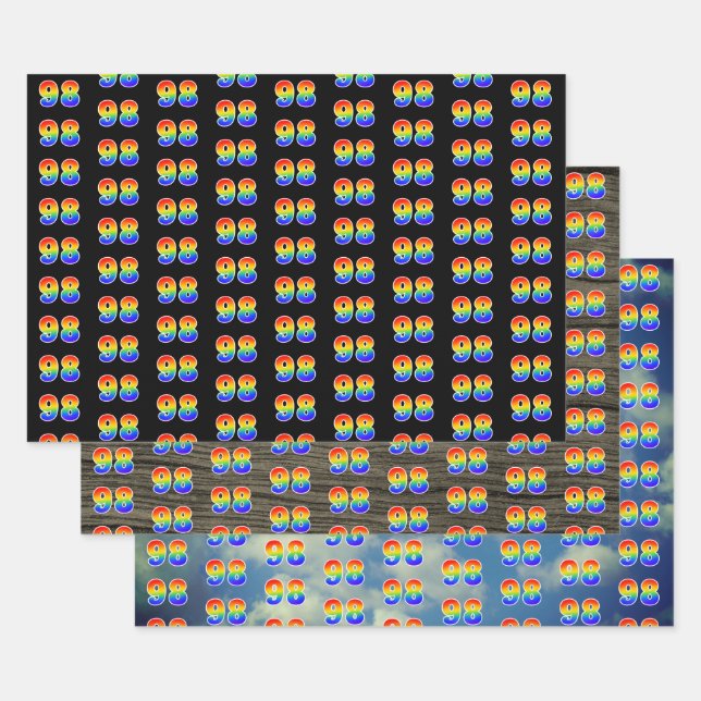 Fun, Colorful, Rainbow Spectrum Pattern 98 Event # Geschenkpapier Set (Set)