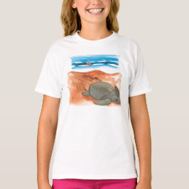 Fun Colorful Sea Turtle Beach Girl T-Shirt