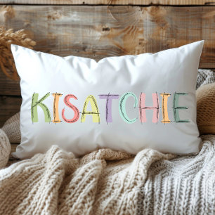 Fun Colorful Sketch Kisatchie Louisiana Lendenkissen
