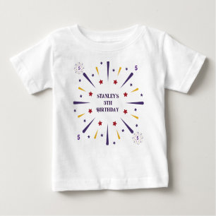 Fun Colorful Star Geburtstagsparty Baby T-shirt
