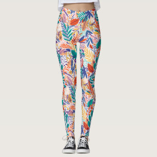 Fun Colorful Summer Bio Nattern Muster Leggings